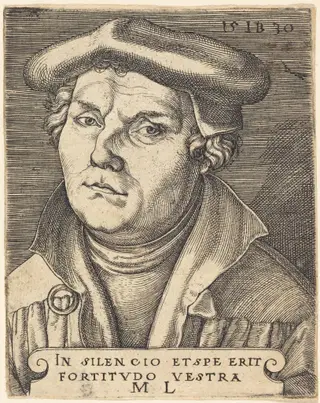 Martin Luther, by Master IB, ink, 1530