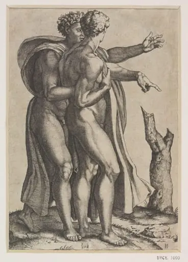 The Two Sons of Noah, by Michelangelo, 1490