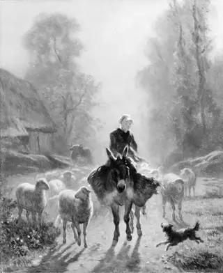 Going to Market, by Constant Troyon, oil, 1860