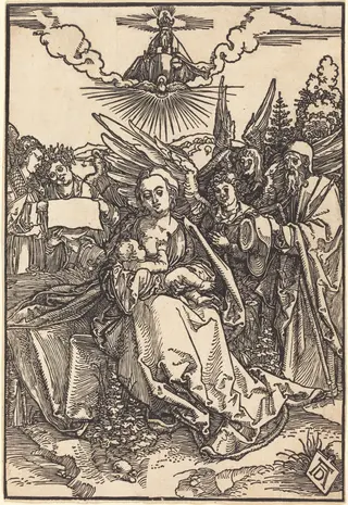 The Holy Family with Five Angels, by Albrecht Dürer, ink, 1505