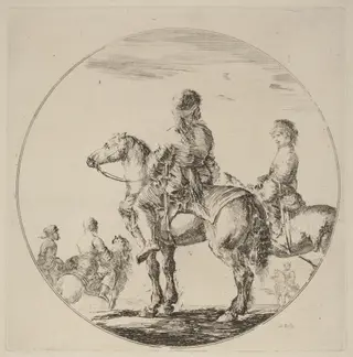 Two Polish Cavaliers, by Stefano Della Bella, ink, 1637