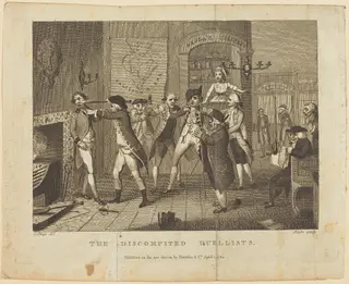 The Discomfited Duellists, by William Blake, ink, 1784