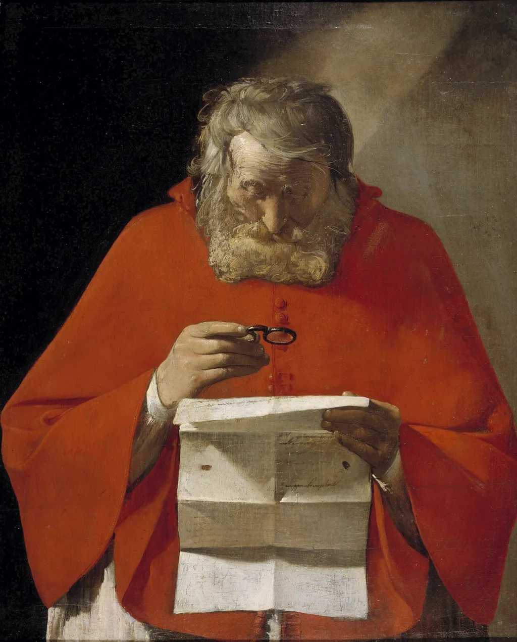Saint Jerome reading a letter, by Georges de La Tour, unspecified, 1627