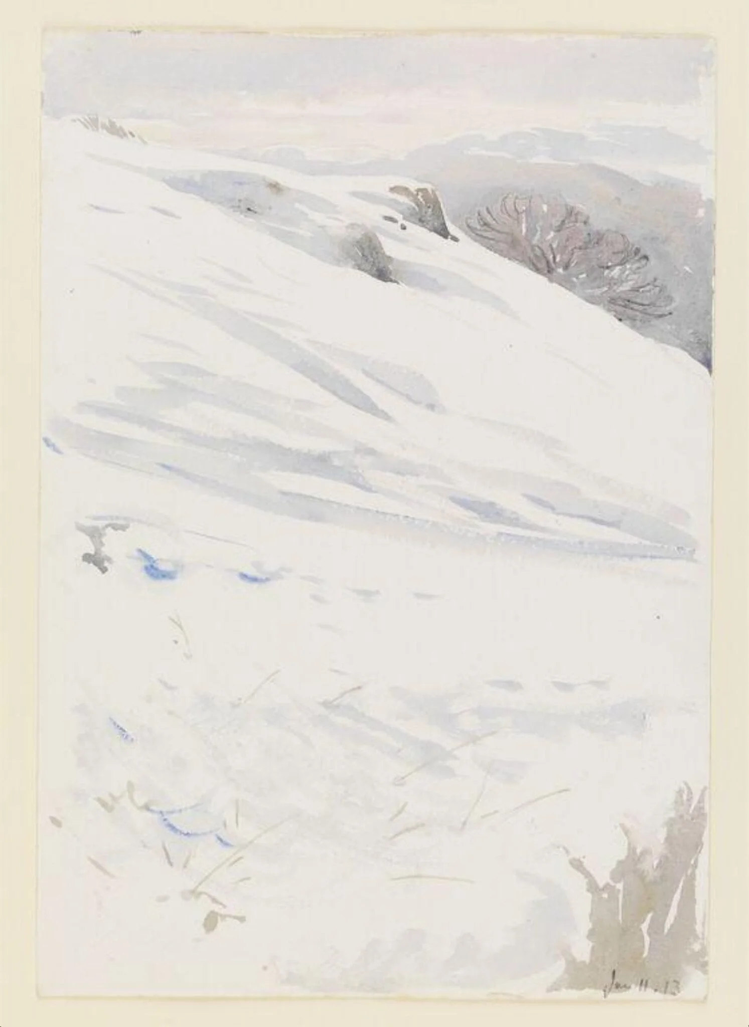 Snowy hillside, detail