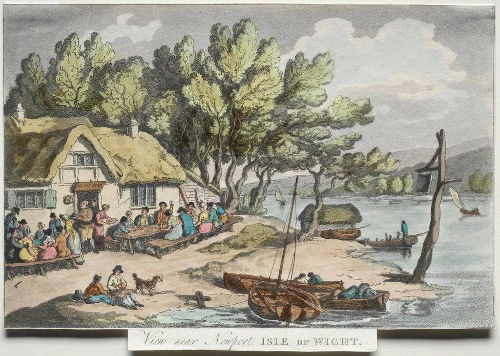 Rowlandson's Sketches from Nature:  View near Newport, Isle of Wight, by Thomas Rowlandson, 1809