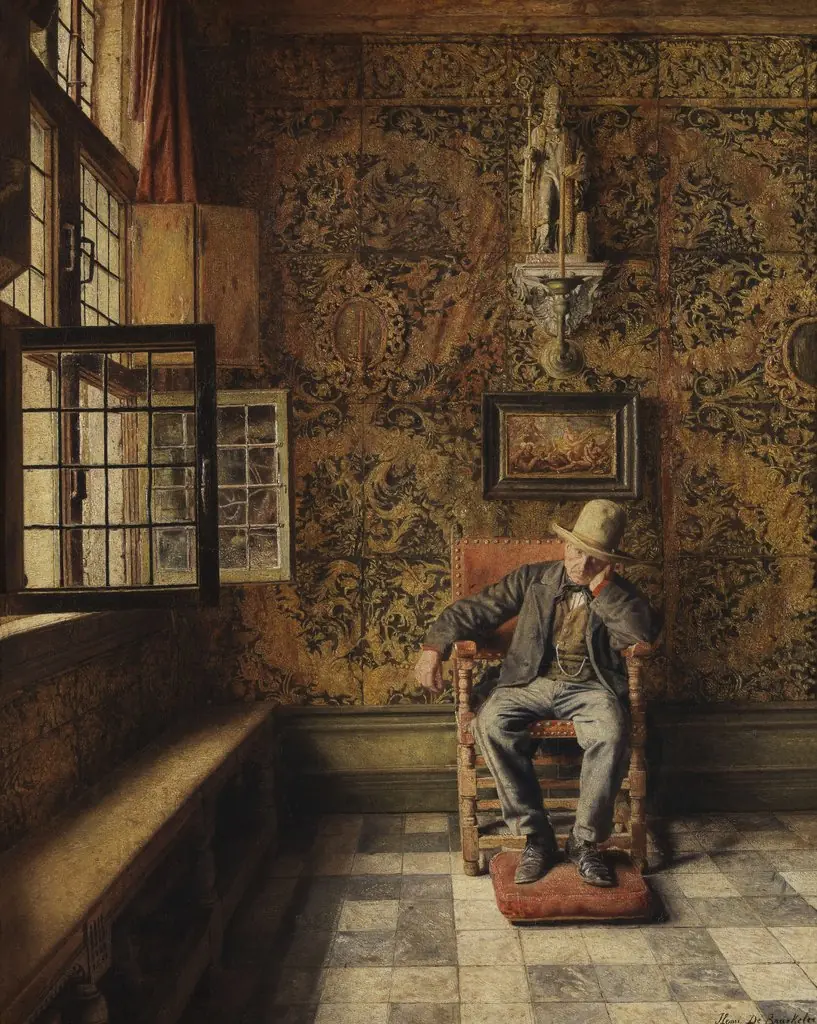 The Man on the Chair, by Henri de Braekeleer, oil, 1888