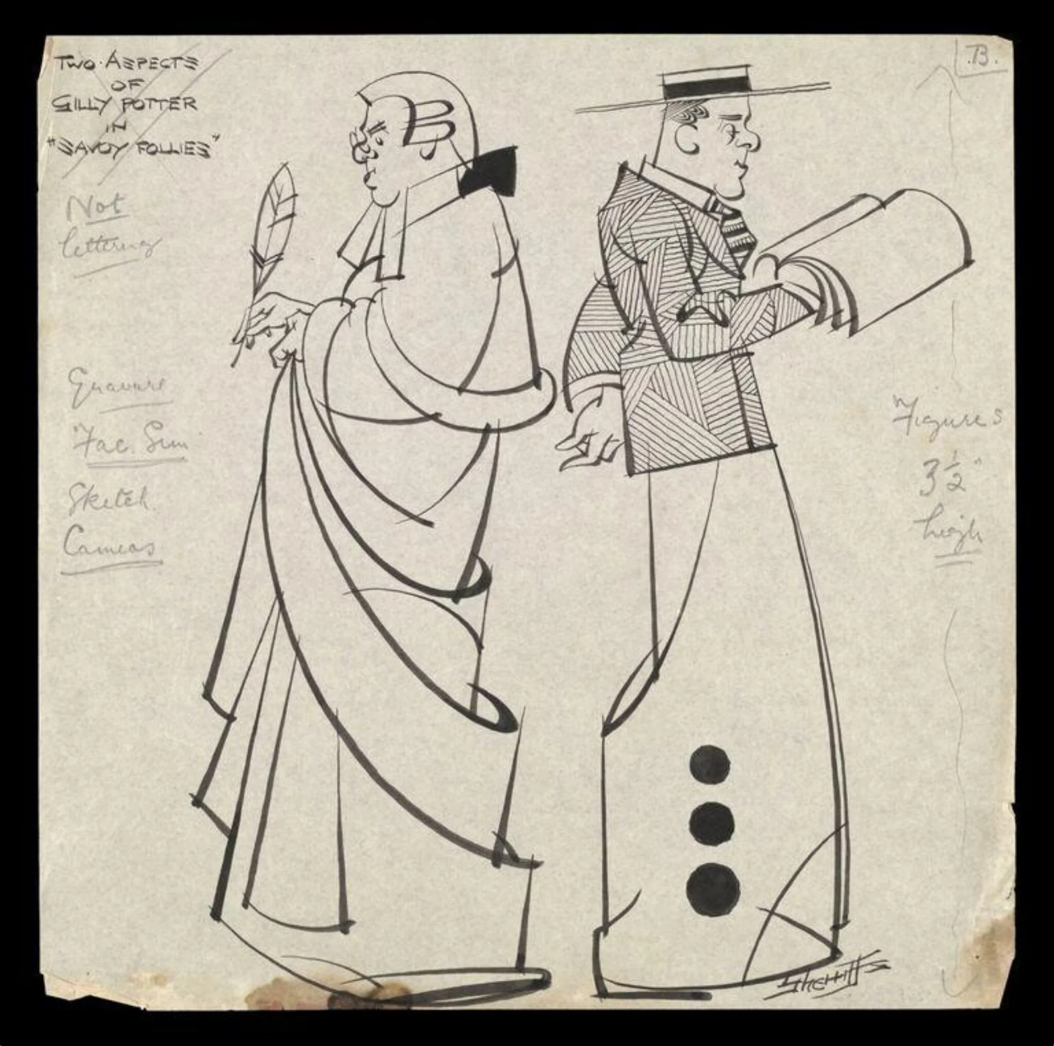 Two Aspects of Gilly Potter in Savoy Follies, detail