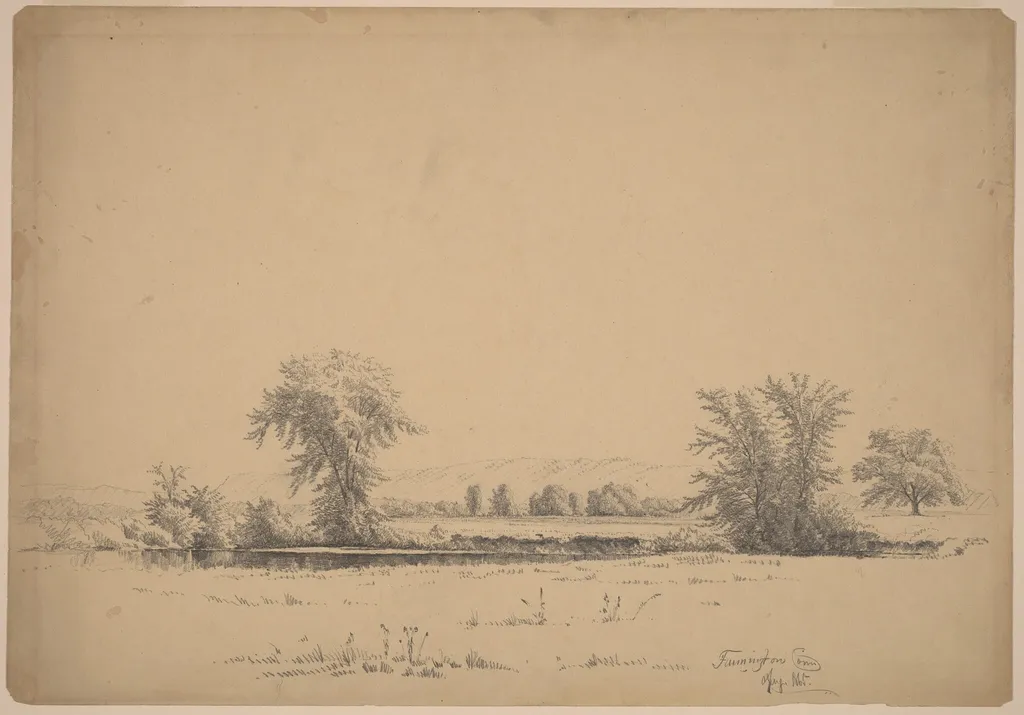 Farmington, Connecticut, by James Renwick Brevoort, graphite, 1865