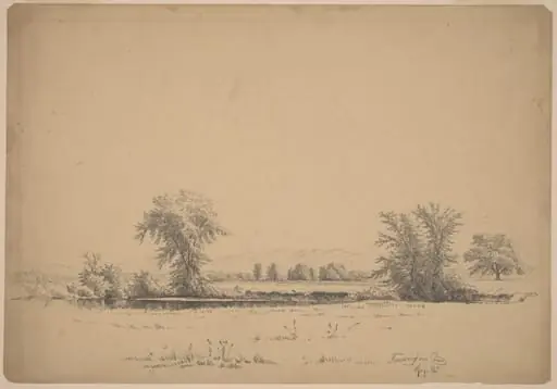 Farmington, Connecticut, by James Renwick Brevoort, graphite, 1865