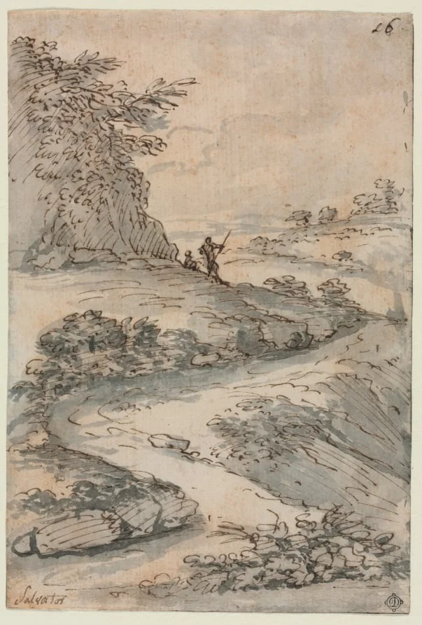Figures on a Winding Road, detail