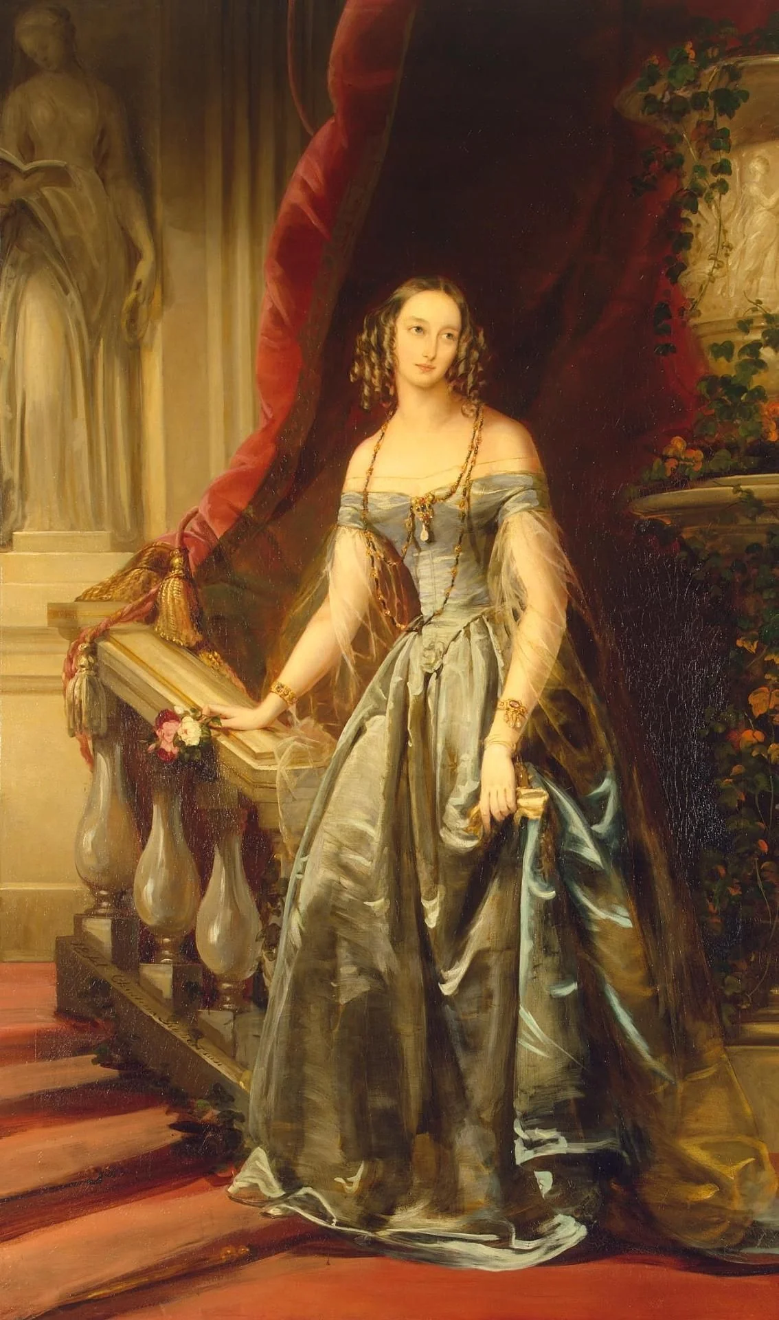 Portrait of Grand Princess Olga Nikolayevna (1822-1892), detail