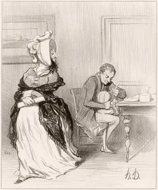Adieu, mon cher, je vais chez mes éditeurs..., by Honoré Daumier, ink, 1844