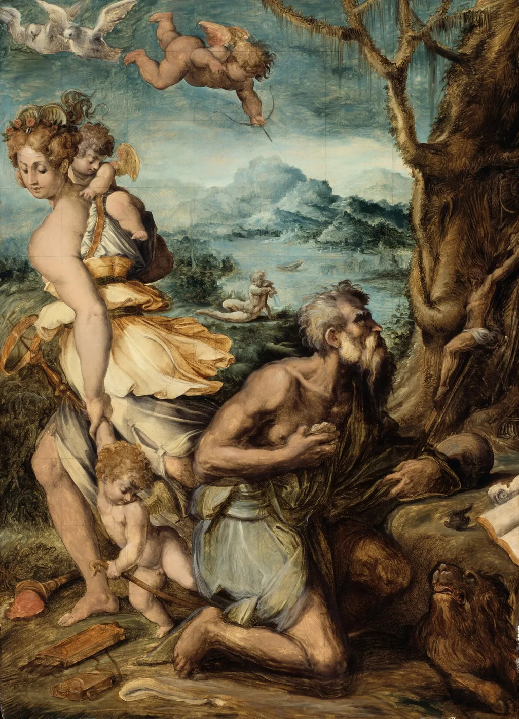 The Temptation of Saint Jerome, by Giorgio Vasari, oil, 1544