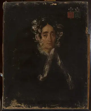 Portrait of a woman in a cap, by Feliks Pęczarski, oil, 1828