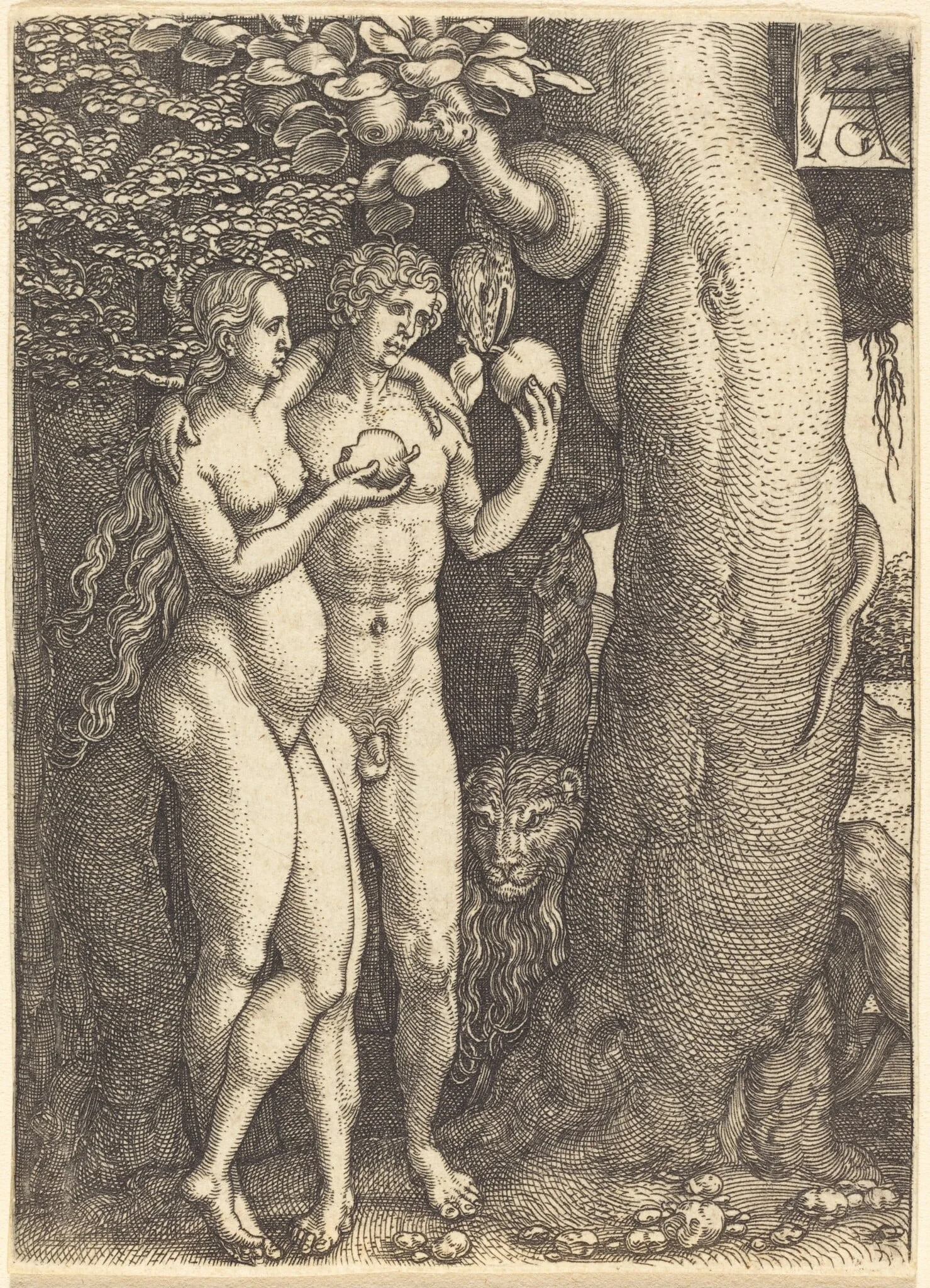 The Temptation by the Snake, detail