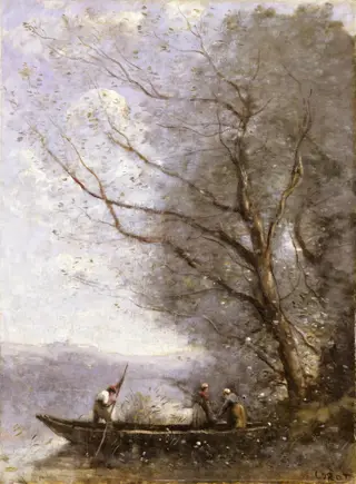 The Ferryman, by Jean Baptiste Camille Corot, oil, 1865