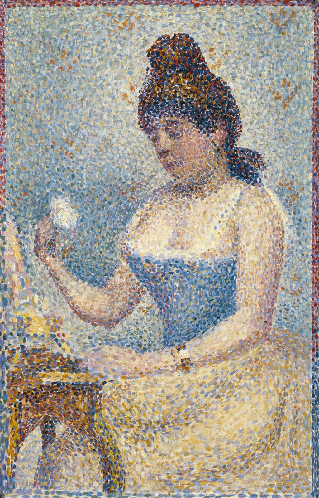 Young Woman Powdering Herself (Study), by Georges Seurat, oil