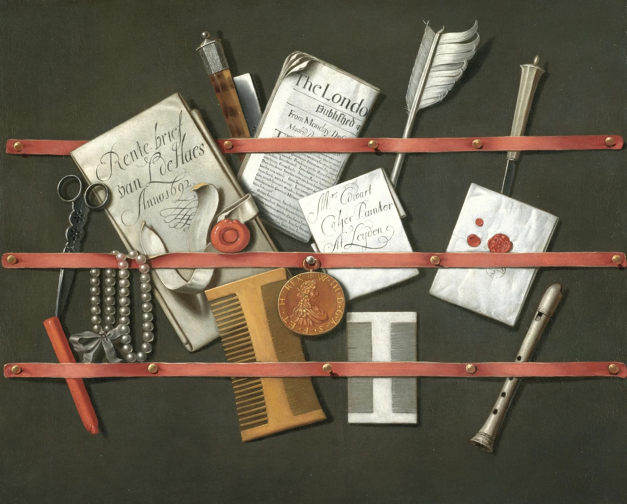 Still Life: A Letter Rack, detail