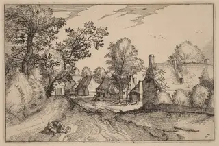 Village Road, by Claes Jansz Visscher, ink, 1612