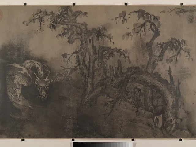 元　佚名　 陳容　僞款　雲行雨施圖　卷|Dragon and Landscape