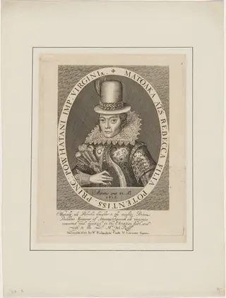 Matoaka Als Rebecka (Pocahontas), by after Crispijn de Passe I