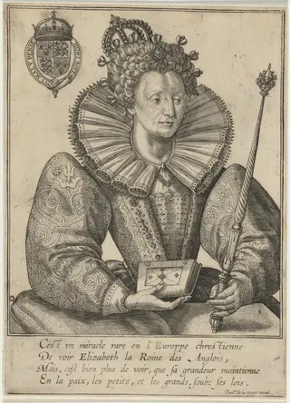 Queen Elizabeth, by after Crispijn de Passe I