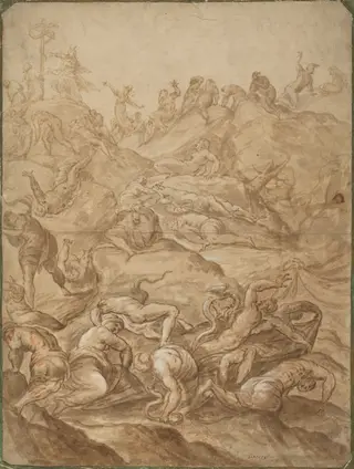 The Brazen Serpent, by after Jacopo Tintoretto