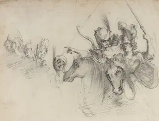 Figures on Horseback [verso], by after Jacques Bellange