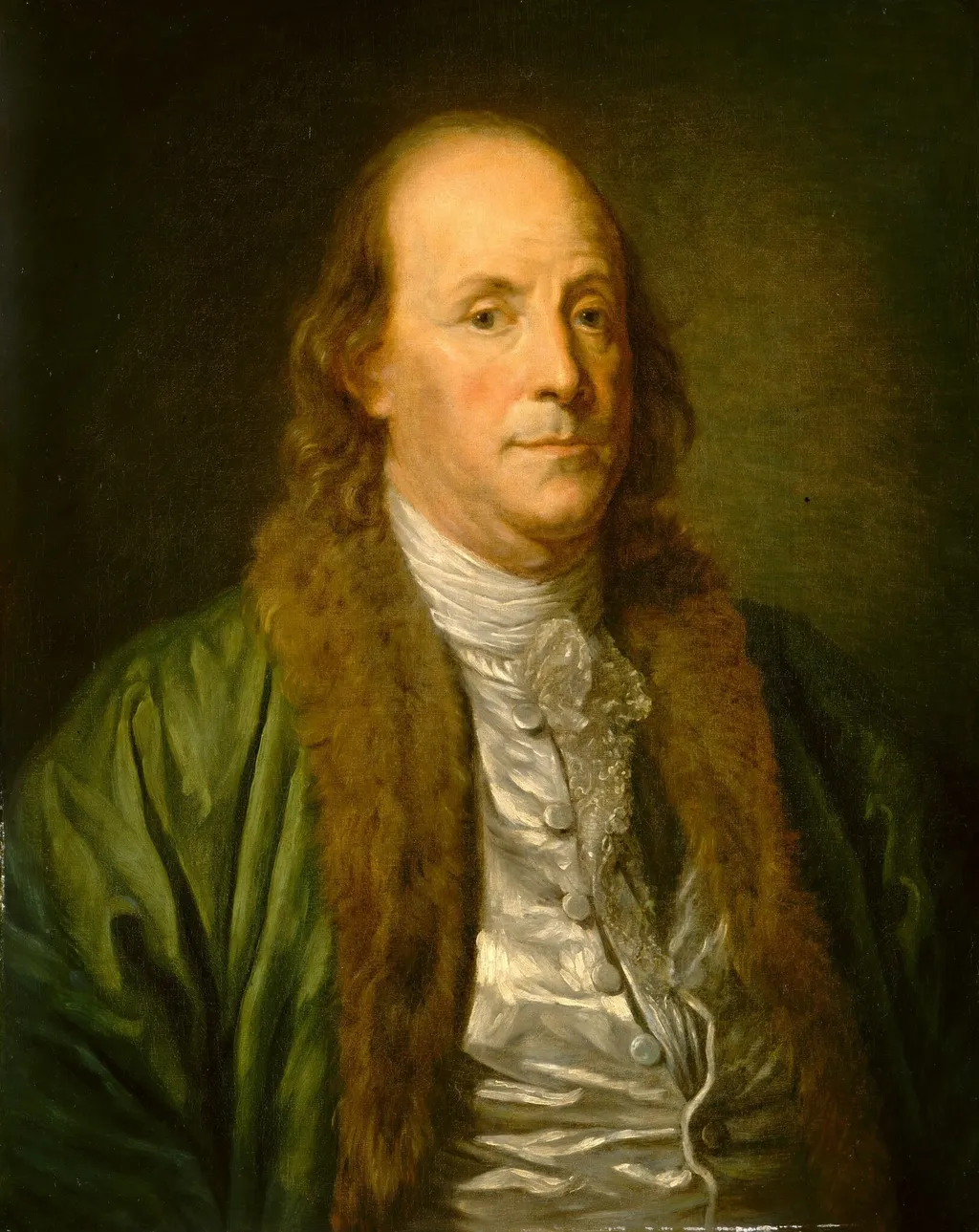 Benjamin Franklin, by after Jean-Baptiste Greuze, oil, 1850