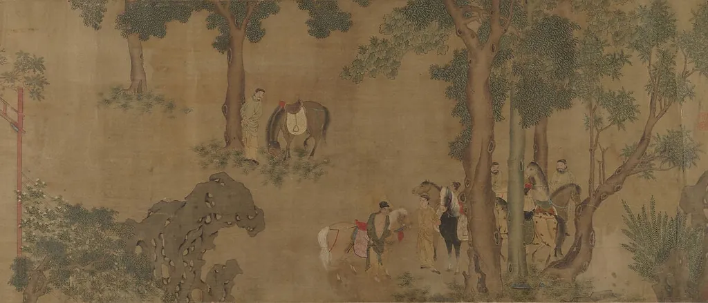 舊傳錢選 錦堂圖 卷|Brocade Hall, by After Qian Xuan, ink, 1778