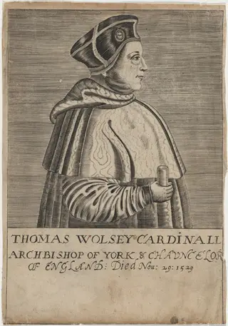 Thomas Wolsey, Cardinal, by after Renold Elstrack