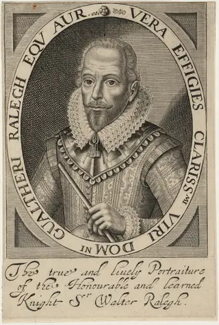 Sir Walter Raleigh, by after Simon de Passe