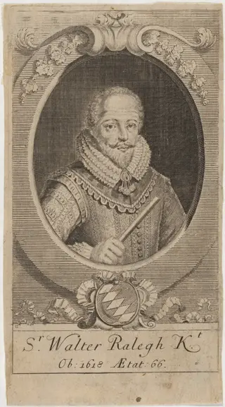 Sir Walter Raleigh, by after Simon de Passe after Robert Vaughan