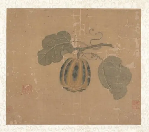 明    佚名    南瓜    扇面|Squash