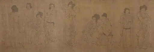宋  佚名  倣周文矩  宮中圖  卷|In the Palace, by After Zhou Wenju, 1140