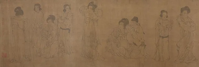 宋  佚名  倣周文矩  宮中圖  卷|In the Palace