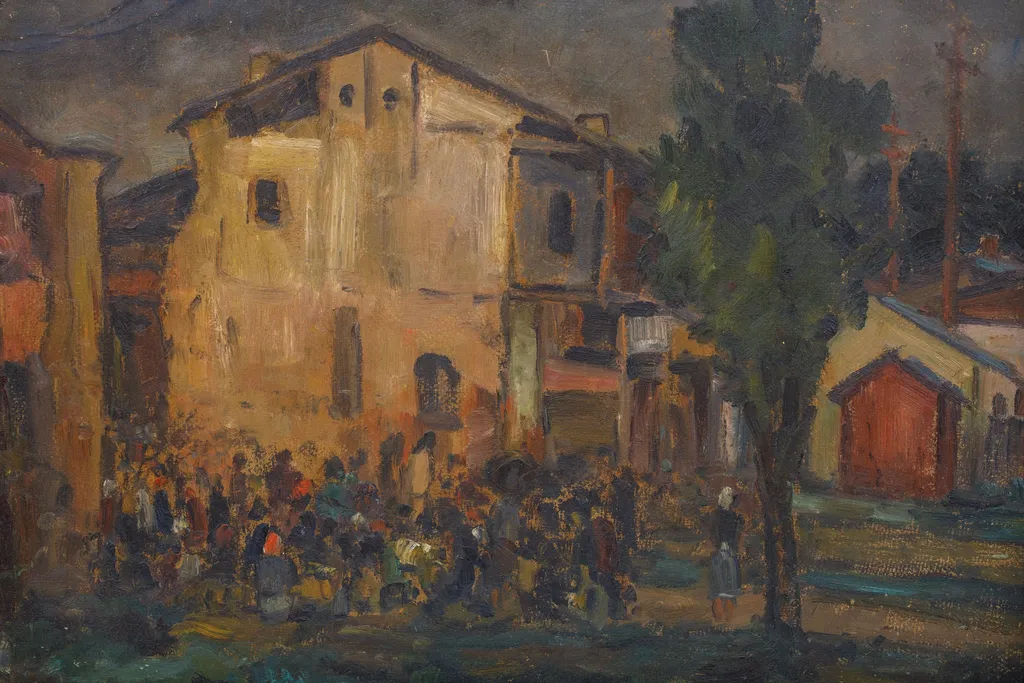 Piață în Bucșinescu, by Agafiței Costache, 1955