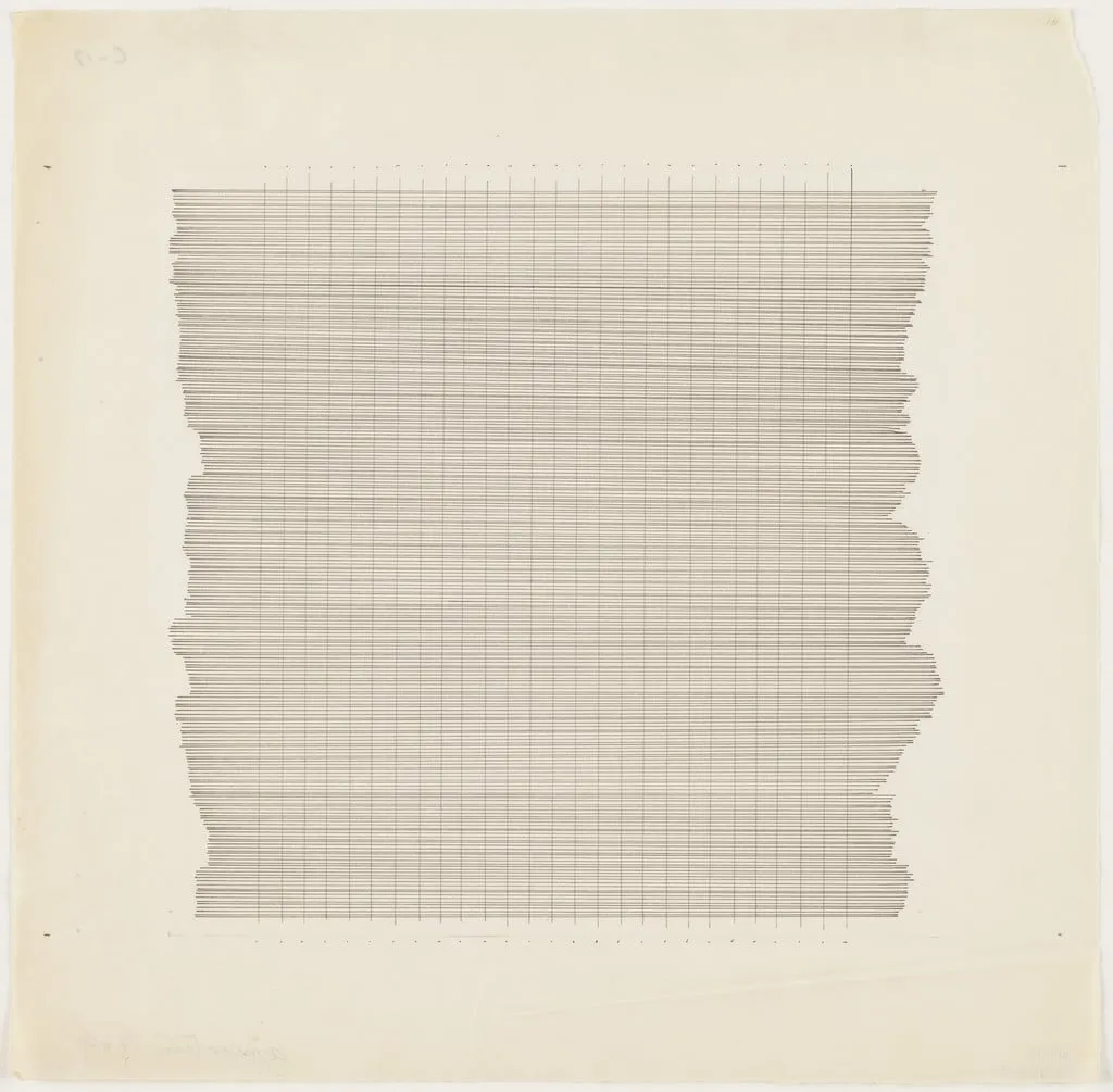 Untitled, by Agnes Martin, ink, 1960