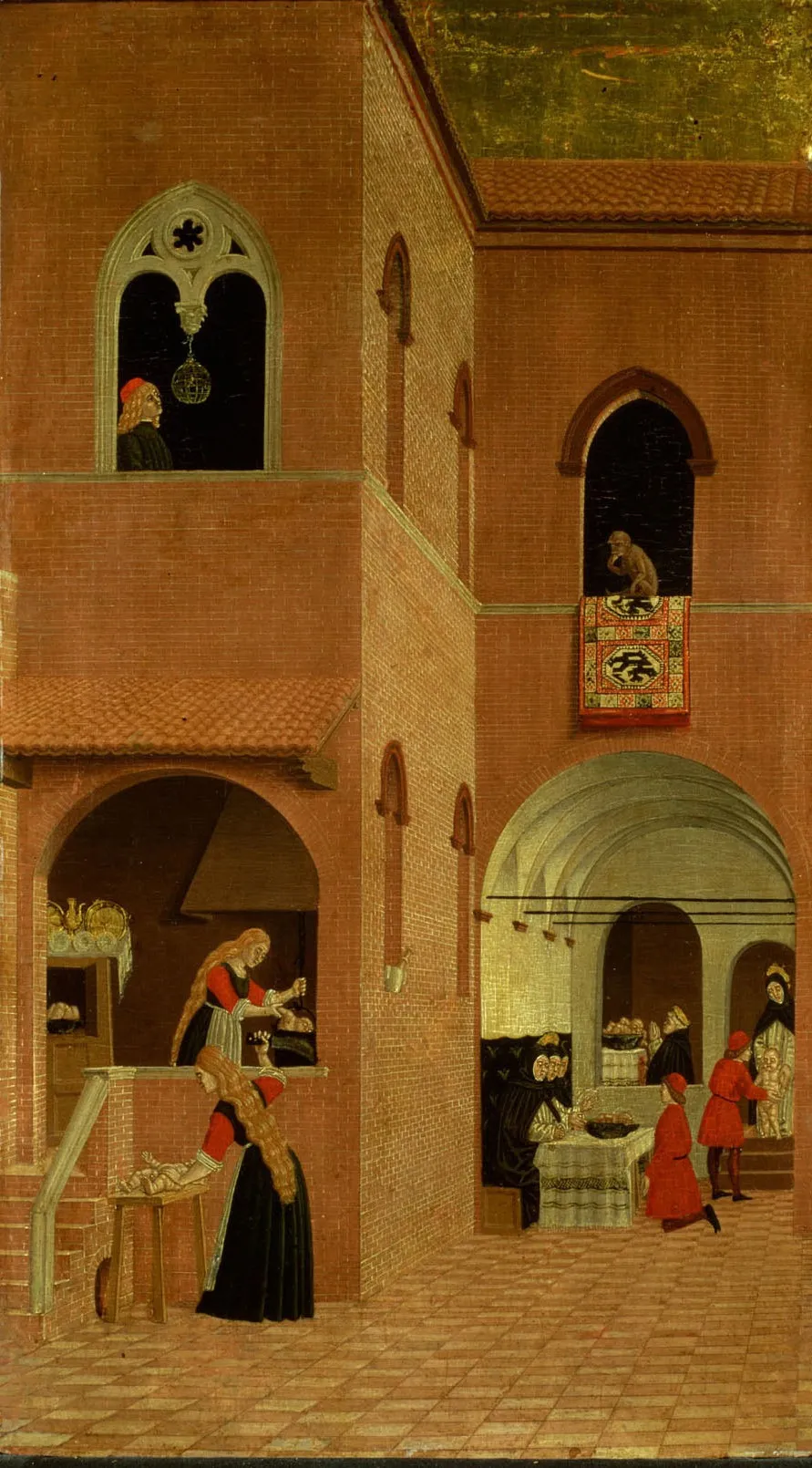 Szene aus dem Leben des Hl. Vinzenz Ferrer: Die Wiedererweckung des von seiner wahnsinnigen Mutter zerstückelten und gebratenen Kindes, by Agnolo degli Erri, unspecified