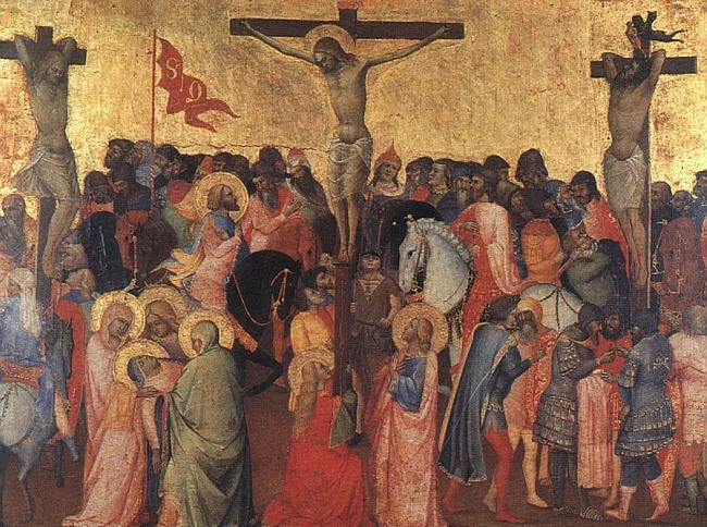 Crucifixion, by Agnolo Gaddi, tempera, 1396