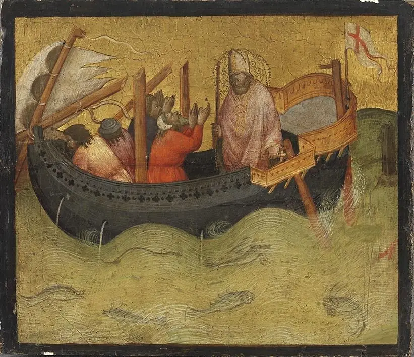 Saint Nicholas and the storm, by Agnolo Gaddi