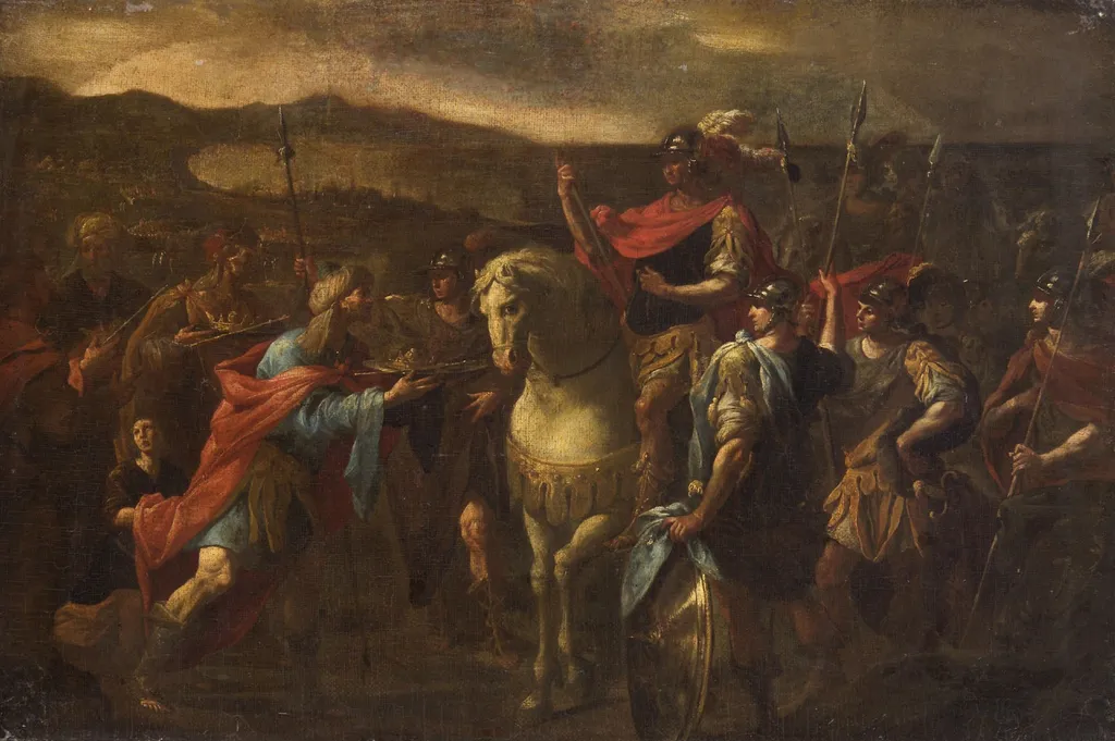Indische Könige huldigen Alexander dem Großen, by Agostino Beltrano, unspecified, 1641
