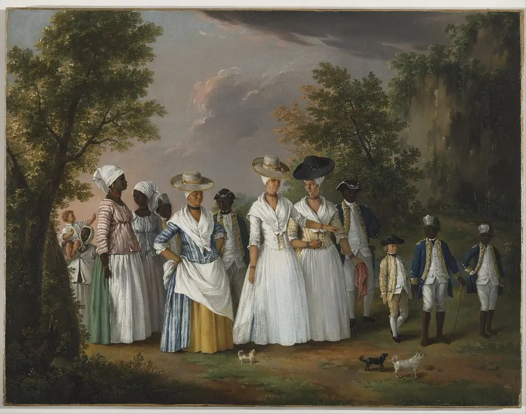 Free Women of Color with their Children and Servants in a Landscape, by Agostino Brunias
