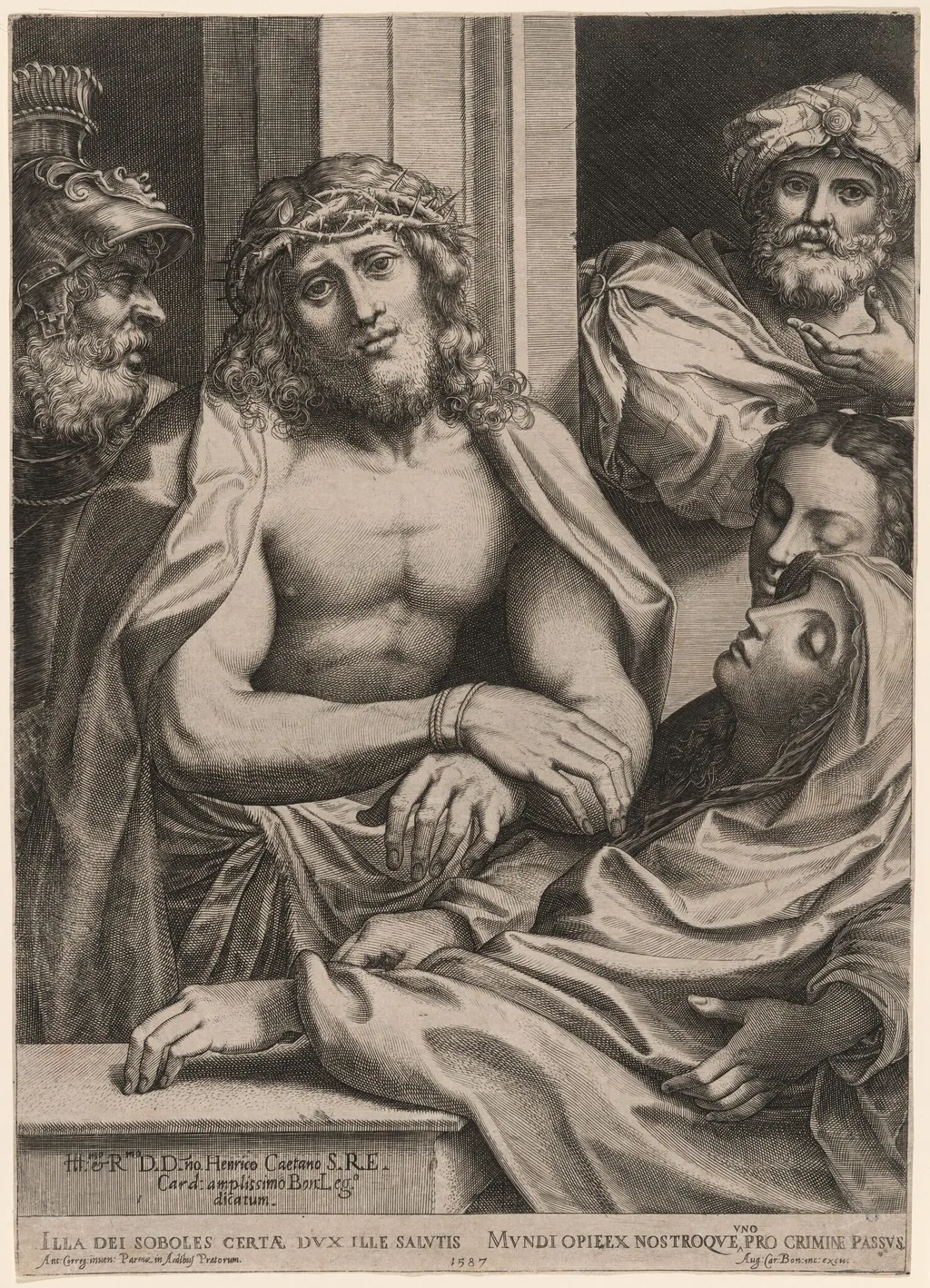 Ecce Homo, by Agostino Carracci, ink, 1587