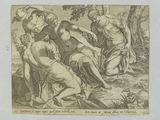 Mercury and the Graces, by Agostino Carracci