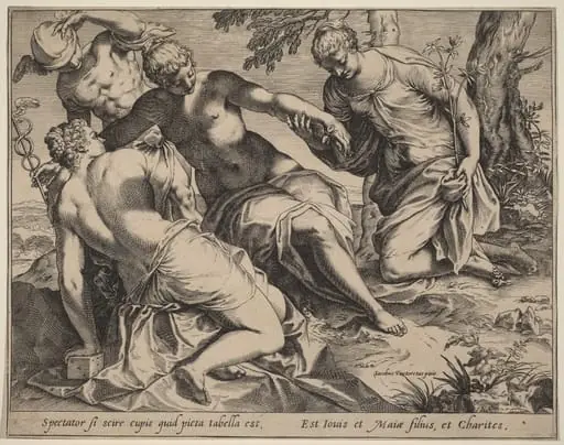 Mercury and the Three Graces, by Agostino Carracci