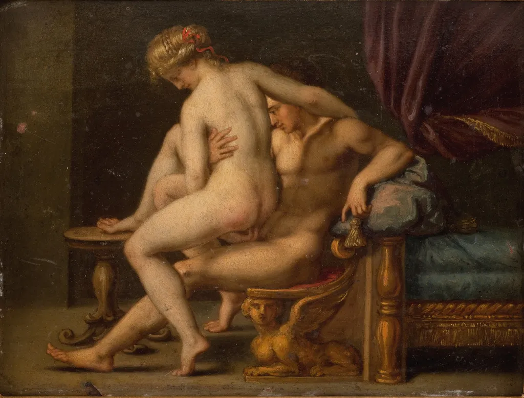 Nuditet med mand og kvinde, by Agostino Carracci, unspecified, 1594