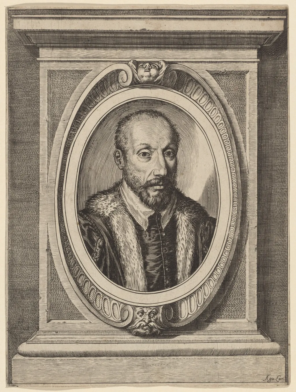 Pietro Antonio Tolentino, by Agostino Carracci, ink, 1588