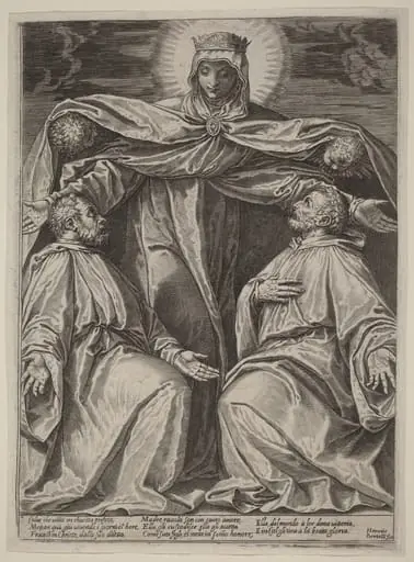 The Madonna Protecting Two Members of a Confraternity, by Agostino Carracci