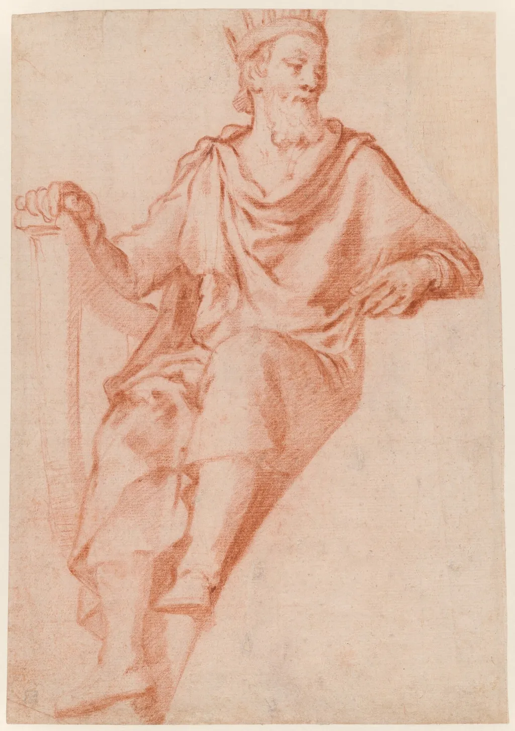 King David (Design for a Lunette), by Agostino Ciampelli, chalk